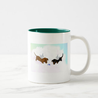 Dackel-Engel Zweifarbige Tasse