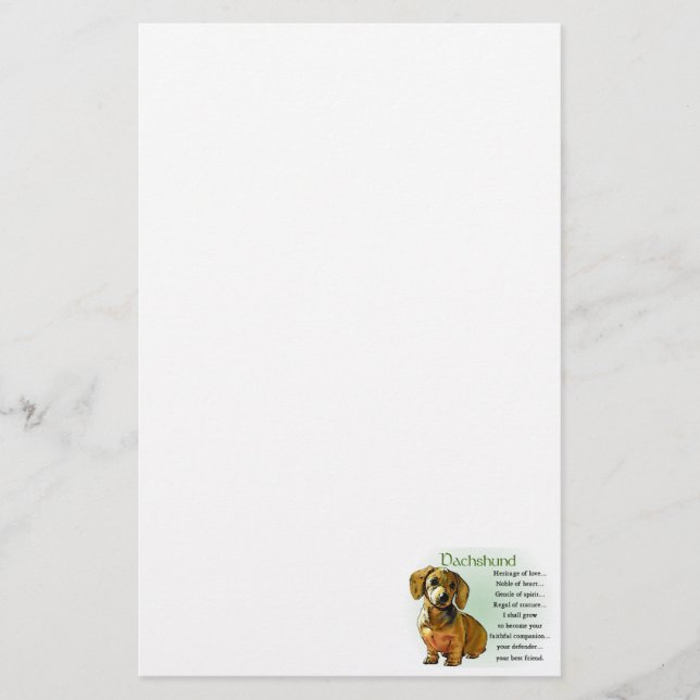 Dackel Erbe der Liebe Briefpapier (Vorderseite)