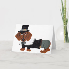 Dackel Erntedank Pilgrim Feiertagskarte
