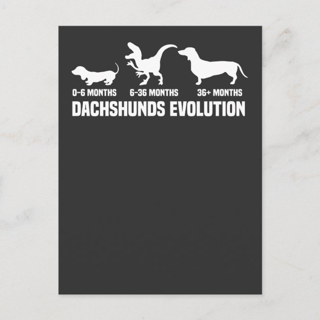Dackel Evolutionen Einladungspostkarte (Vorderseite)