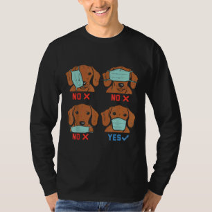 Dackel Face Mask Funny Weiner Dog Social Distan T-Shirt
