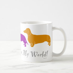Dackel-Farbe meine Welt Kaffeetasse