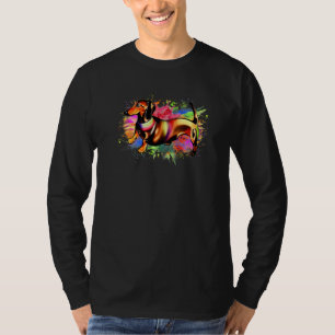 Dackel Farbiger Pop Weiner Hunde Dackel Zucht T-Shirt