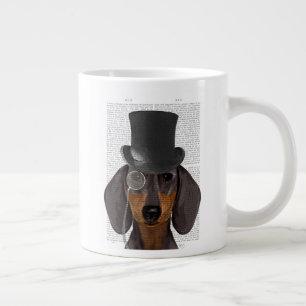 Dackel, Festhund und Hut Jumbo-Tasse