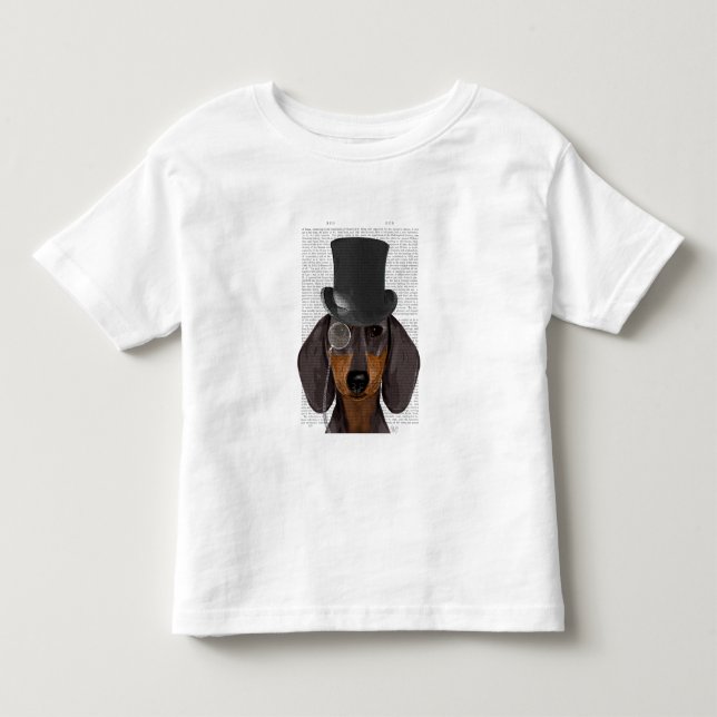 Dackel, Festhund und Hut Kleinkind T-shirt (Vorderseite)