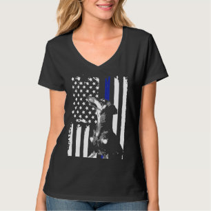 Dackel Flag Funny American Thin Blue T-Shirt