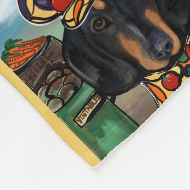 Dackel Fleecedecke (Ecke)