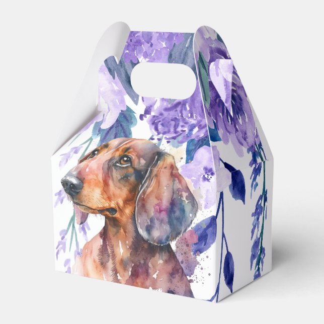 Dackel Floral Gastgeschenk Box Geschenkschachtel (Vorderseite)