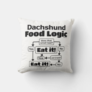 Dackel Food Logic Kissen