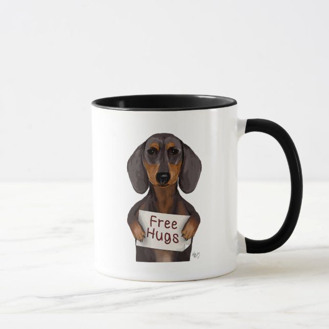 Dackel-Freie Hugs Tasse (Rechts)