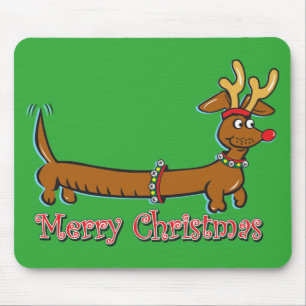 Dackel-frohe Weihnachten Mousepad