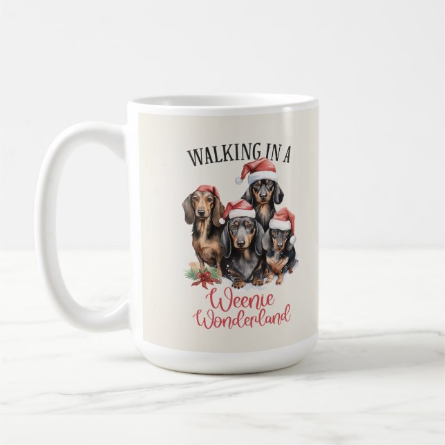 Dackel Funny Christmas Hund Kaffee Tasse (Links)