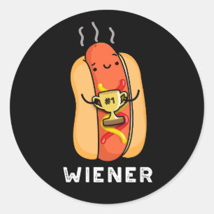 Dackel Funny Sausage Pub Dark BG Runder Aufkleber