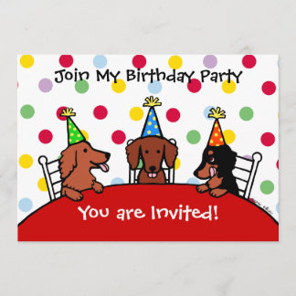 Dackel Geburtstag Cartoon Party Einladung