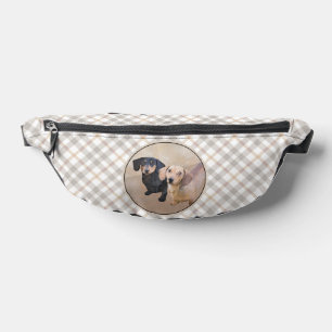 Dackel Gemälde sanfte Schwarz & Tan Roter Hund Kun Bauchtasche