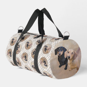 Dackel Gemälde sanfte Schwarz & Tan Roter Hund Kun Duffle Bag