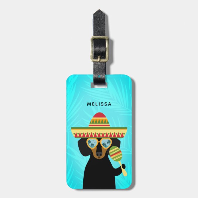 Dackel Gepäckanhänger (Vorderseite vertikal)