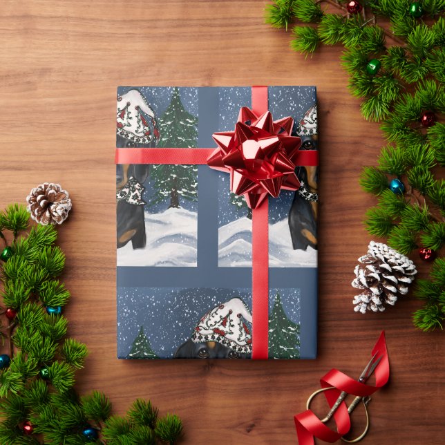 Dackel Geschenkpapier (Feiertagsgeschenk)