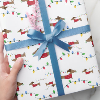 Dackel gestohlen Weihnachtsbaum Lichter Geschenkwr Geschenkpapier