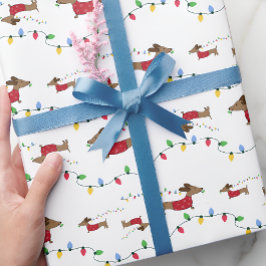 Dackel gestohlen Weihnachtsbaum Lichter Geschenkwr Geschenkpapier