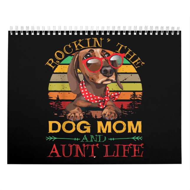Dackel Glasses Rockin Hund Mama Geschenk für Tante Kalender (Titelbild)
