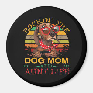 Dackel Glasses Rockin Hund Mama Geschenk für Tante Magnet