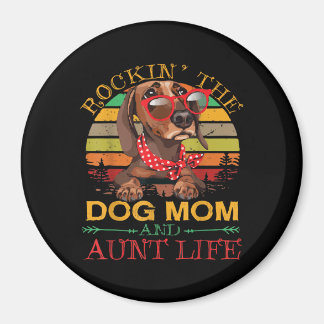 Dackel Glasses Rockin Hund Mama Geschenk für Tante Magnet