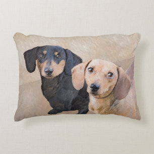 Dackel (glatt) Gemälde - Originale Hundekunst Dekokissen
