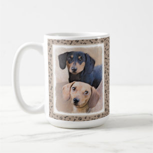 Dackel (glatt) Gemälde - Originale Hundekunst Kaffeetasse