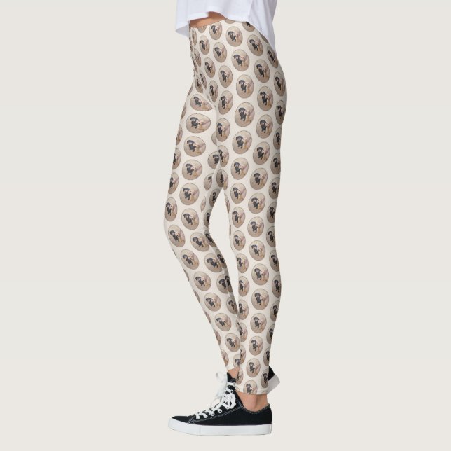 Dackel (glatt) Gemälde - Originale Hundekunst Leggings (Links)