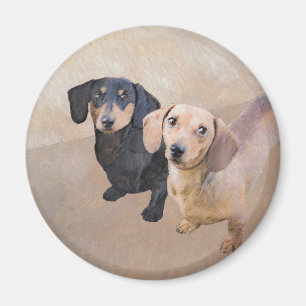 Dackel (glatt) Gemälde - Originale Hundekunst Magnet
