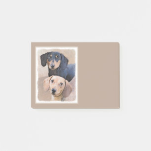 Dackel (glatt) Gemälde - Originale Hundekunst Post-it Klebezettel