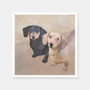 Dackel (glatt) Gemälde - Originale Hundekunst Serviette