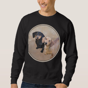 Dackel (glatt) Gemälde - Originale Hundekunst Sweatshirt