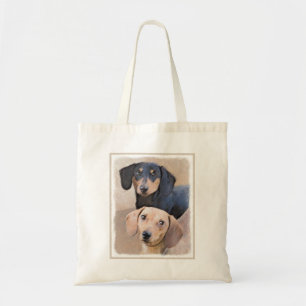 Dackel (glatt) Gemälde - Originale Hundekunst Tragetasche