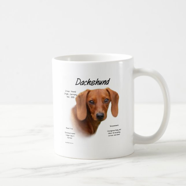 Dackel (glatt) Historiendesign Kaffeetasse (Rechts)