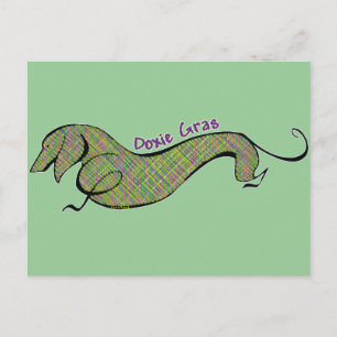Dackel Gras Postkarte