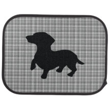 Dackel Graue Karierte Autos (hinten) (Set von 2)