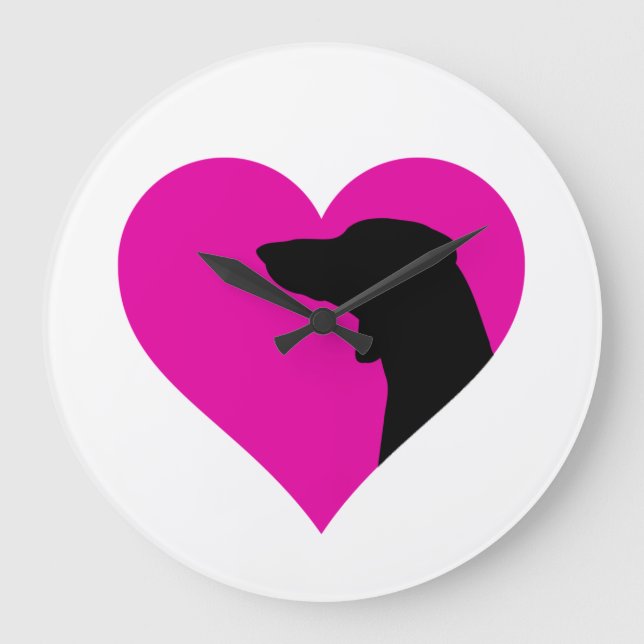 Dackel Große Wanduhr (Vorderseite)