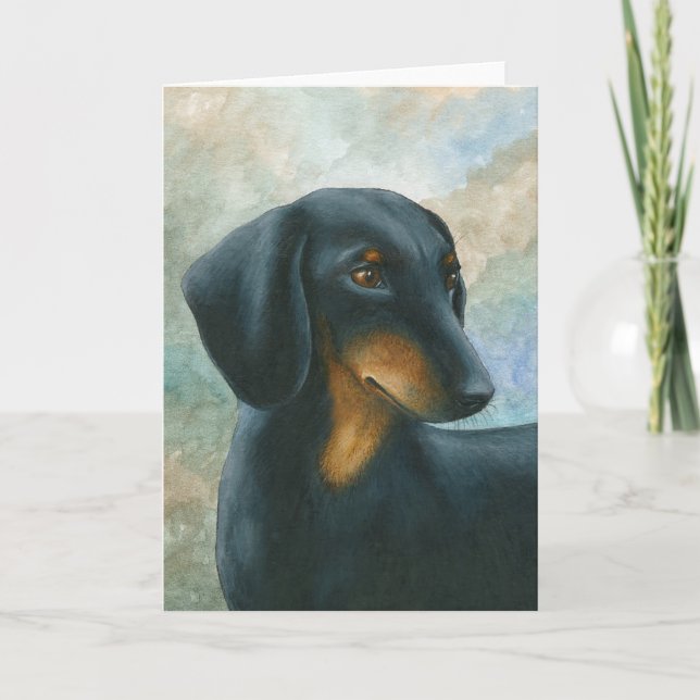 Dackel-Gruß-Karte des Hund90 Karte (Vorderseite)