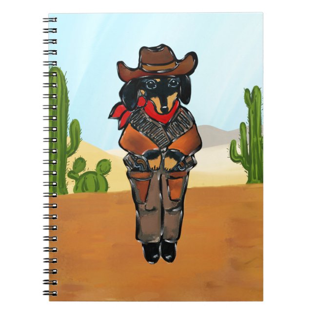 Dackel Gunslinger Notizblock (Vorderseite)