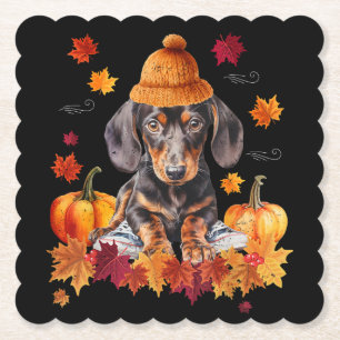 Dackel Hallo Herbstleaf Fall für Hund Lover Untersetzer