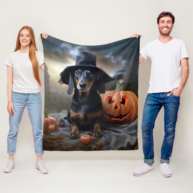 Dackel Halloween Beängstigend Fleecedecke (Beispiel)