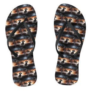 Dackel Halloween Beängstigend Flip Flops