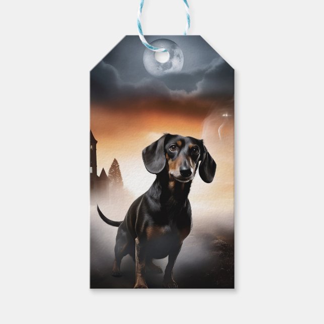 Dackel Halloween Beängstigend Geschenkanhänger (Vorderseite)