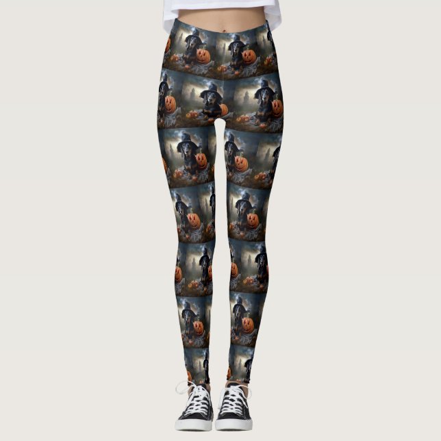 Dackel Halloween Beängstigend Leggings (Vorderseite)