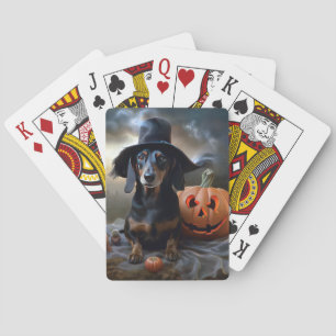 Dackel Halloween Beängstigend Spielkarten