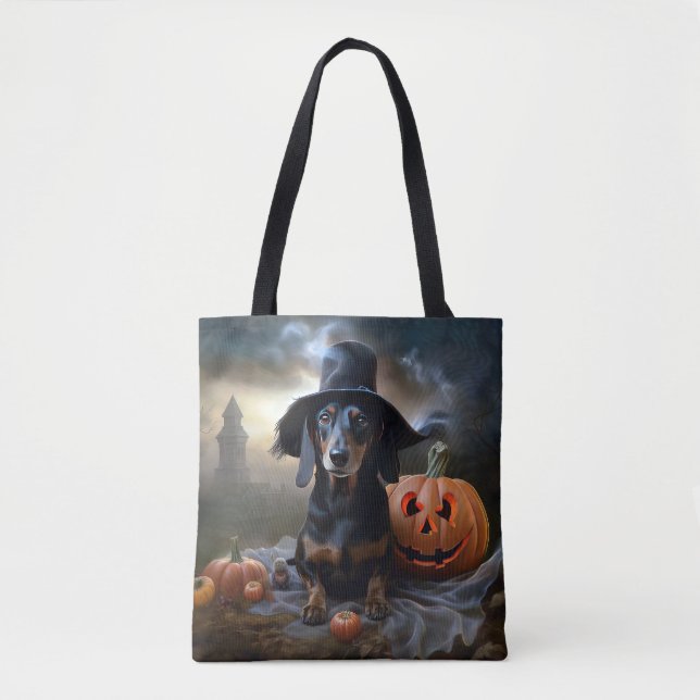 Dackel Halloween Beängstigend Tasche (Vorderseite)