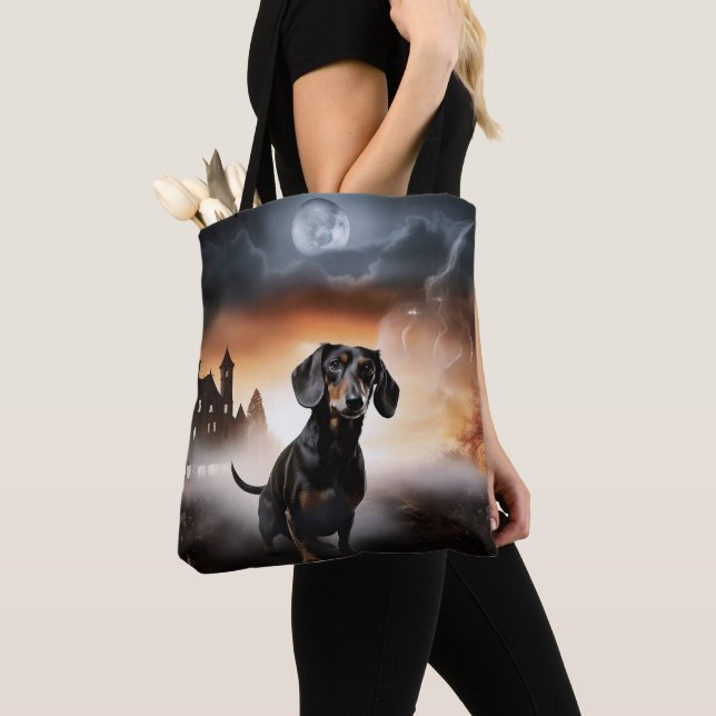 Dackel Halloween Beängstigend Tasche (Von Nahem)