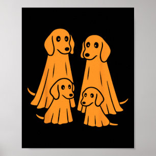 Dackel Halloween Ghost Family Funny Dog Lover Poster